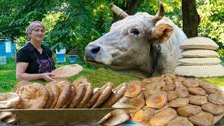 Rural life in Azerbaijan's Mountain Village! - Homemade cheese and Tandoori bread from Fresh Milk