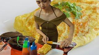 Famous Laos Omelette Lady Compilation! Laos Street Food Magic