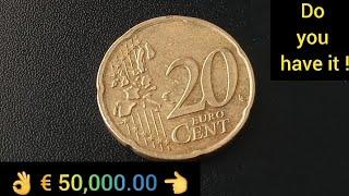 DO YOU HAVE IT !  €50,000.00  Most Valuable Error Coin 20 CENT EURO WORTH MONEY