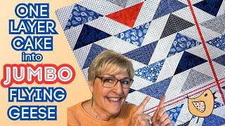 Jumbo Flying Geese Quilt ~ Cheat Using A Layer Cake