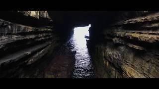 Downpatrick Head with a very nervous flight through Pul Na Sean Tinne (Hole of the Old Fire)