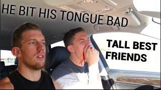 HE ALMOST BITES HIS TONGUE OFF!!! -My 7 Foot Life-