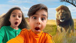 Educational Wild animals for kids |Atrin & Soren Explore African Savanna Habitat wildlife at the Zoo