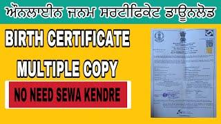 ਘਰ ਬੈਠੇ ਪਾਓ ਜਨਮ ਸਰਟੀਫਿਕੇਟ ਦੀ ਮਲਟੀਪਲ ਕਾਪੀ | Birth certificate online Multiple Copy online #birth