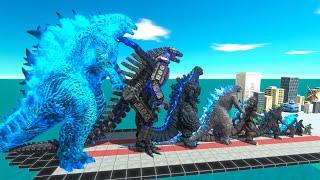 EVOLUTION of NEW GODZILLA Ice Frostbite Size Comparison VS Team KING GHIDORAH + MOTHRA + KONG SHIMO