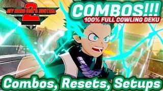 100% Deku COMBOS!!! Explained! My Hero Ones Justice 2 "100% full cowling deku" gameplay pro good jk