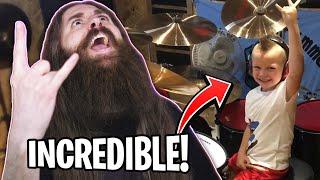 Metal Drummer reacts to 7-year-old drummer (Caleb H)