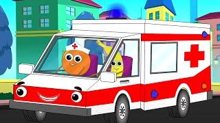 Wheels On The Ambulance, Vehicle Song for Kids by Mr Fruit