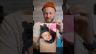 would you get a tattoo of your baby?   by Victoria Lee #tattoo #tattooportrait #tattooartist