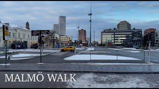  Malmö, Sweden Walking Tour | Morning Winter Walk in the City Center  [4K HDR 60fps Binaural ASMR]