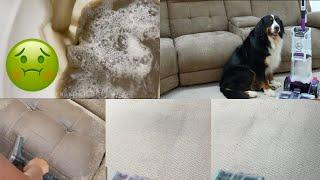 Hoover SmartWash Pet carpet washer unboxing and demo on rug and couch!