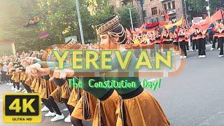 Walking Tour in Yerevan, Armenia  - The Constitution Day - July 2024 - 4K 60FPS