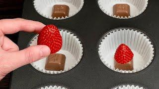  Quick and delicious dessert with strawberries and chocolate! Disappears in 5 minutes!