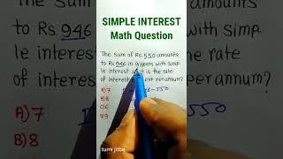 SSC GD CGL Special | Simple Interest Math Trick| Maths Tricks| #shorts