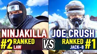 T8  NINJAKILLA (#2 Ranked Law) vs JOE CRUSH (#1 Ranked Jack-8)  Tekken 8 High Level Gameplay