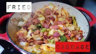 Southern Fried Cabbage With Sausage and Bacon!