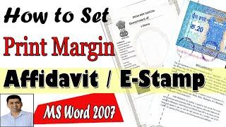 How to Set Affidavit & E-Stamp Printing Margin in MS Word 2007 ~ Printsetup Also ~ by clbr