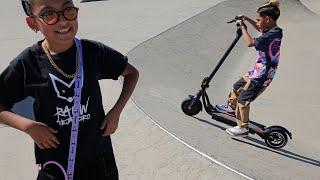 scooter riding on a skateboarding  park #Adriana #Percy #Alexander