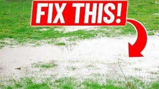 How to Fix Standing Water in the Lawn - Low Spot Drainage with Catch Basin