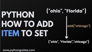 How to Add Item to Set in Python | Set add() Method | Set update() Method | Python Set Tutorial