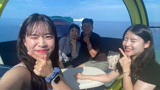 [가족여행 Vlog] Ep.1-1 속초 여행‍‍‍ | 범바위 막국수, 척산온천 족욕공원, 카페 설악산로, 속초아이, 속초 해수욕장, 아바이마을 갯배 (미니 made)