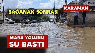 Sağanak Sonrası Mara Yolunu Su Bastı