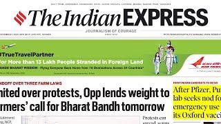 7th December, 2020. The Indian Express newspaper analysis presented by Priyanka ma'am (IRS 2017).