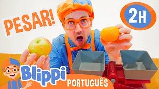 Blippi Aprende o que Pesa Mais! | 2 HORAS DO BLIPPI EM PORTUGUÊS! | Vídeos Educativos para Crianças