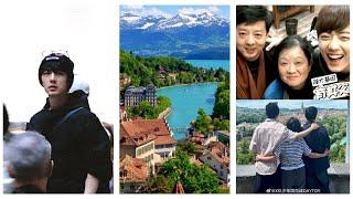 Not only going to France, XiaoZhan took his parents to Switzerland.His family is on a trip to Europe