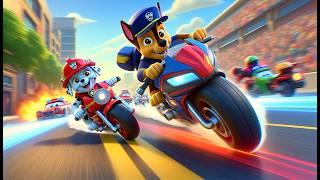 Paw Patrol Ultimate Rescue  | CHASE x MARSHALL Are In A Motor Racing | Very Funny Story | Rainbow 3