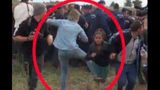 Devil journalist kicking refugees and fired after being caught on camera.