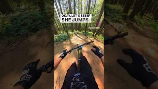 Will she jump? ‍️ #shorts #mtb #mountainbike
