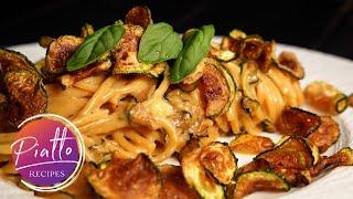 Fried ZUCCHINI Pasta Recipe ("Spaghetti alla Nerano") | Stanley Tucci's favorite? | Italian Cooking