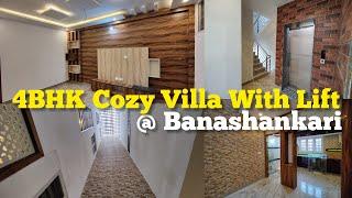 4BHK Cozy Villa With Lift @ Banashankari | 20x30 | Concrete walls - Brickless construction - #36a