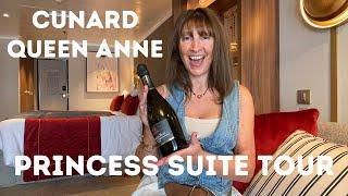 CUNARD QUEEN ANNE CRUISE SHIP PRINCESS SUITE #4141 CABIN TOUR & INSIDE LOOK (located mid-ship)