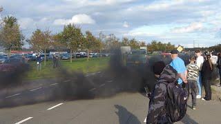 AMERICAN CARS AND BIKES LEAVING AMERICAN SUNDAY ASSEN 2024 BURNOUTS DRIFTS MADNESS