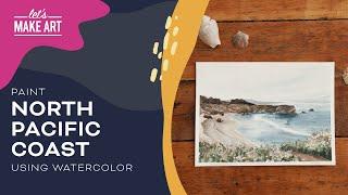 Learn How To Paint A Beach | Landscape Watercolor Painting by Sarah Cray and Let's Make Art