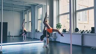 Contemporary pole dance choreography