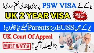 UK Remove Ban on PSW Visa - New Law For EUSS Visa Parents in UK! | UK Visa