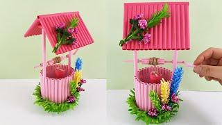 DIY - Water Well with Waste Paper - Craft home decoration ideas - decorative water well