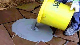 HOW TO LAY+GROUT FLAGSTONE SLABS |PRO GROUTING NATURAL STONE SAND JOINTS |MASONRY PATIO PAVERS