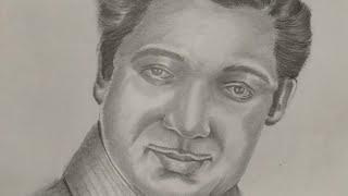 Prem Nazir Sir pencil portrait l pencil drawing prem Nazir