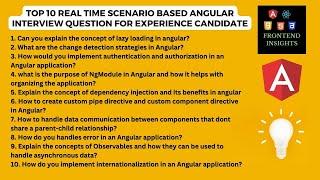 Top 10 Realtime scenario based angular interview questions and answers | angular interview questions