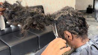 Homeless to Old Man's; INSANE Transformation | 3-Years no Haircut & Hair Wash | ASMR