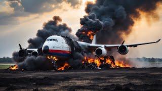 13 Minutes Ago! Russian IL-96 Plane Carrying the President and 7 Russian Ministers Explodes in the A