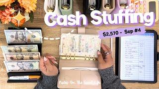 Cash Envelope Stuffing $2,570 | September #4 | Monthly Expenses, Sinking Funds & Savings Challenges