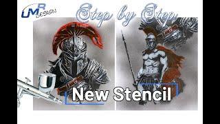 2 Tutorial Multilayer Stencil, Spartan , Airbrush Schablonen Step by Step also for beginner