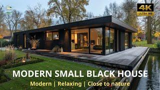 Modern Small House Tour: Black Modern Riverfront Home Inspiration