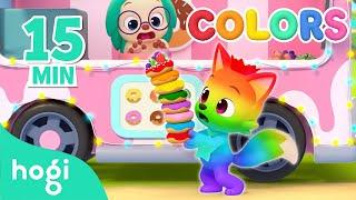 Eating Colorful Donuts ｜15 min｜Learn Colors for Children | Compilation | 3D Kids｜Hogi & Pinkfong