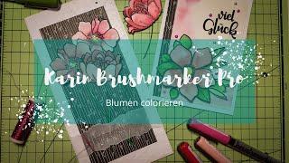 Karin Brushmarker Pro - Blumen colorieren *** Beispielkarten